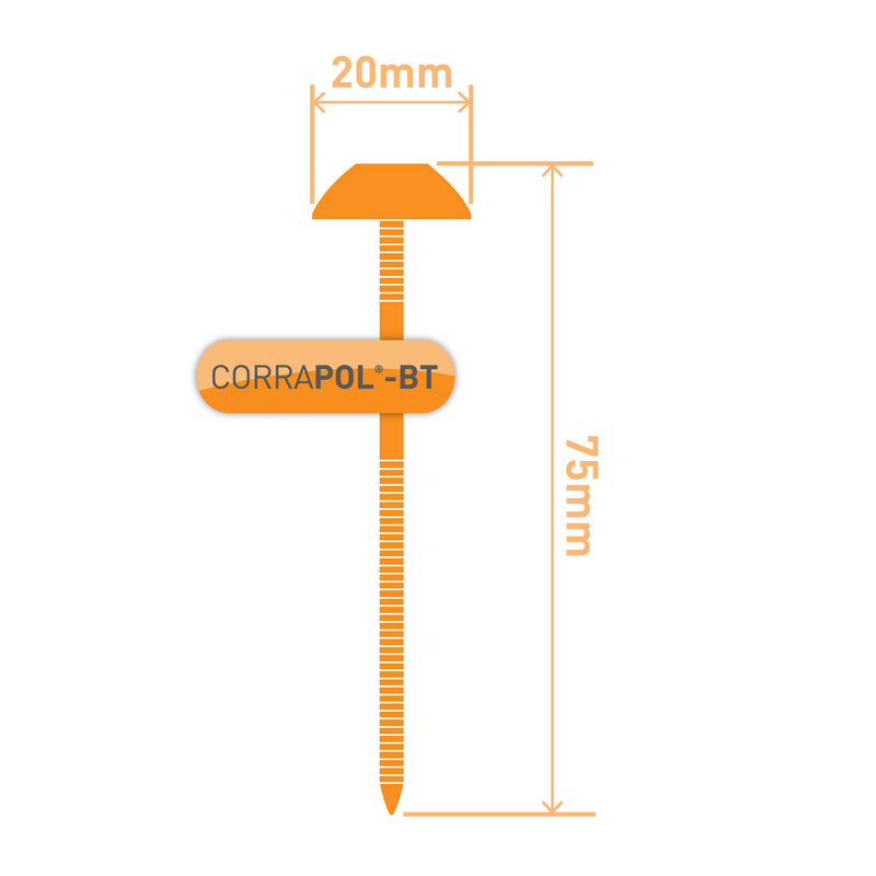 CLEAR AMBER | Corrapol-BT Corrugated Bitumen Fixings (100 Pk)