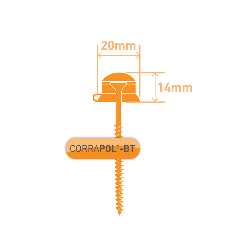 CLEAR AMBER | Corrapol-BT 60mm Screw Cap Fixings (Pk 10 and 50)