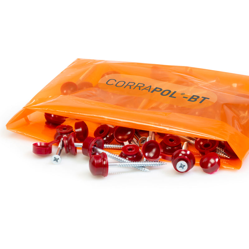 CLEAR AMBER | Corrapol-BT 60mm Screw Cap Fixings (Pk 10 and 50)