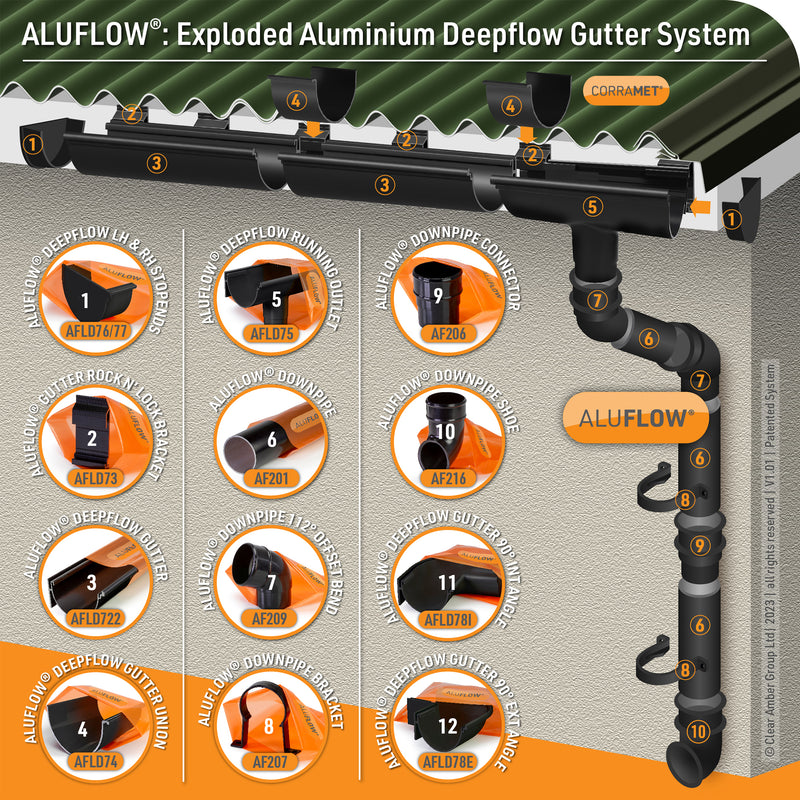 CLEAR AMBER | Aluflow Downpipe Connector