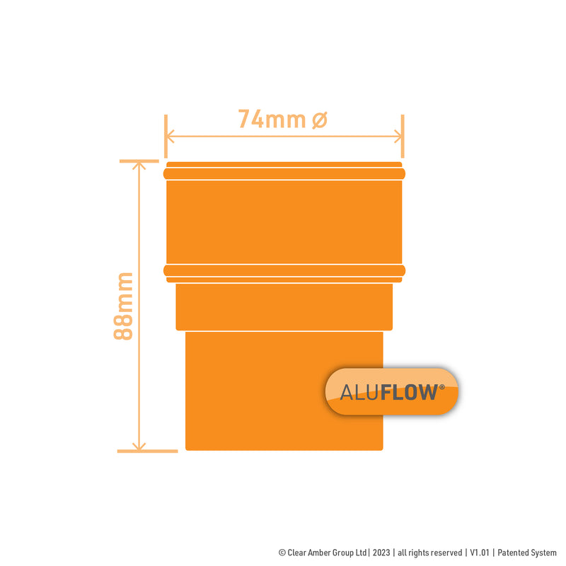 CLEAR AMBER | Aluflow Downpipe Connector