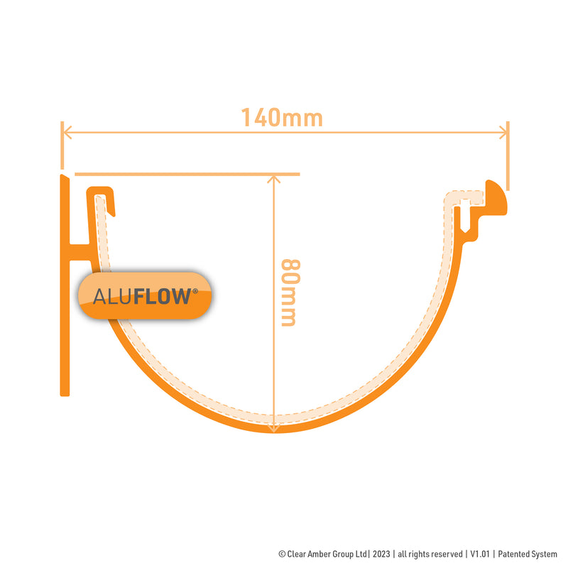 CLEAR AMBER | Aluflow Gutter Deepflow