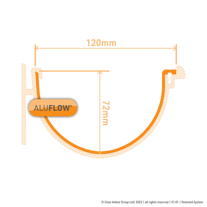 CLEAR AMBER | Aluflow Gutter Deepflow Union