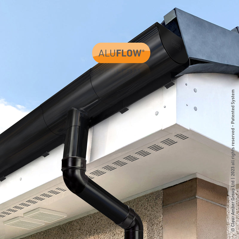 CLEAR AMBER | Aluflow Gutter Deepflow Running Outlet