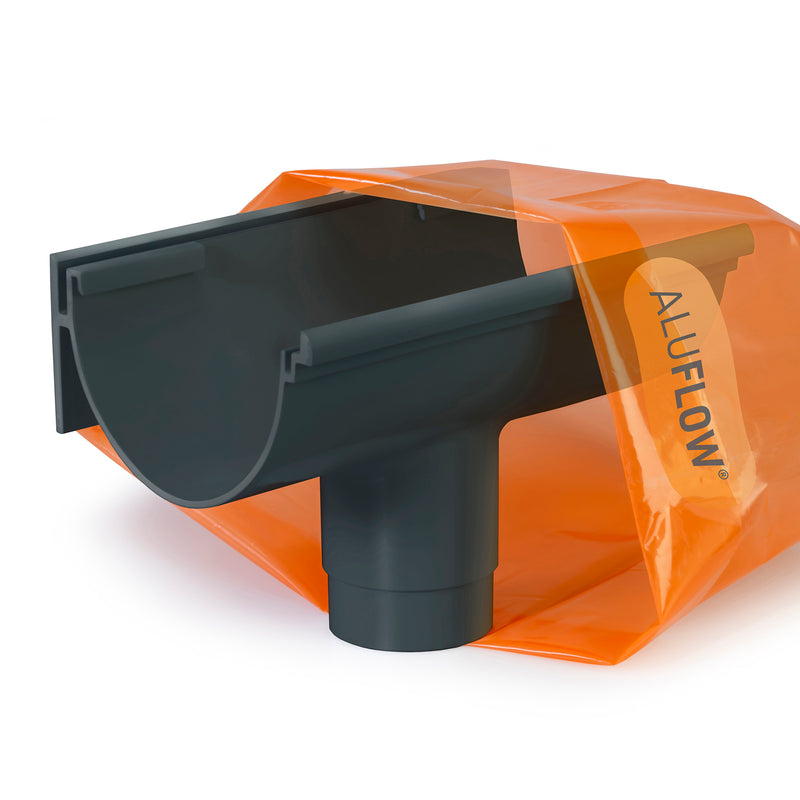 CLEAR AMBER | Aluflow Gutter Deepflow Running Outlet