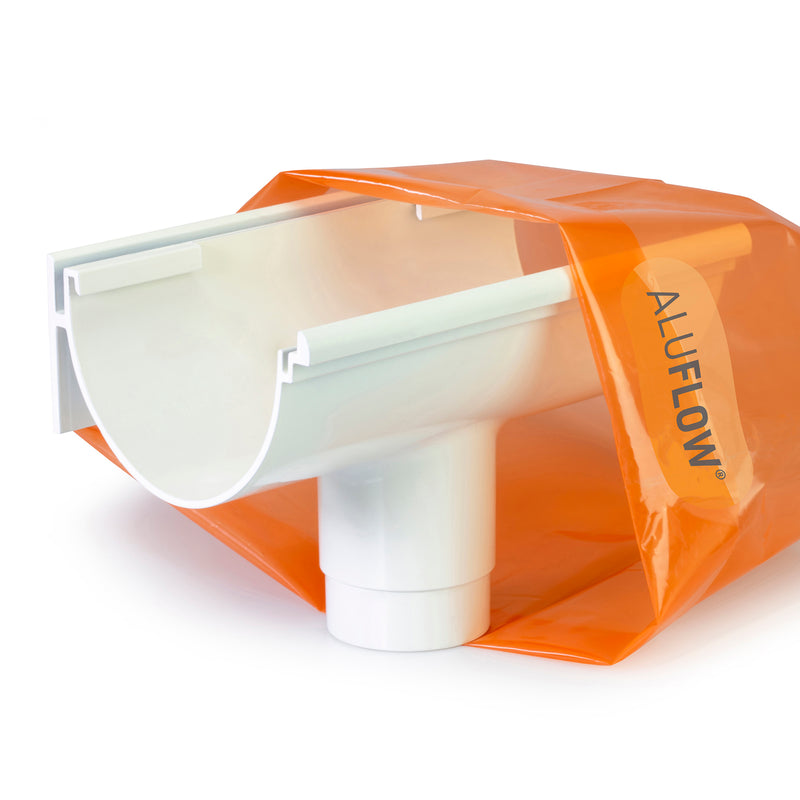 CLEAR AMBER | Aluflow Gutter Deepflow Running Outlet