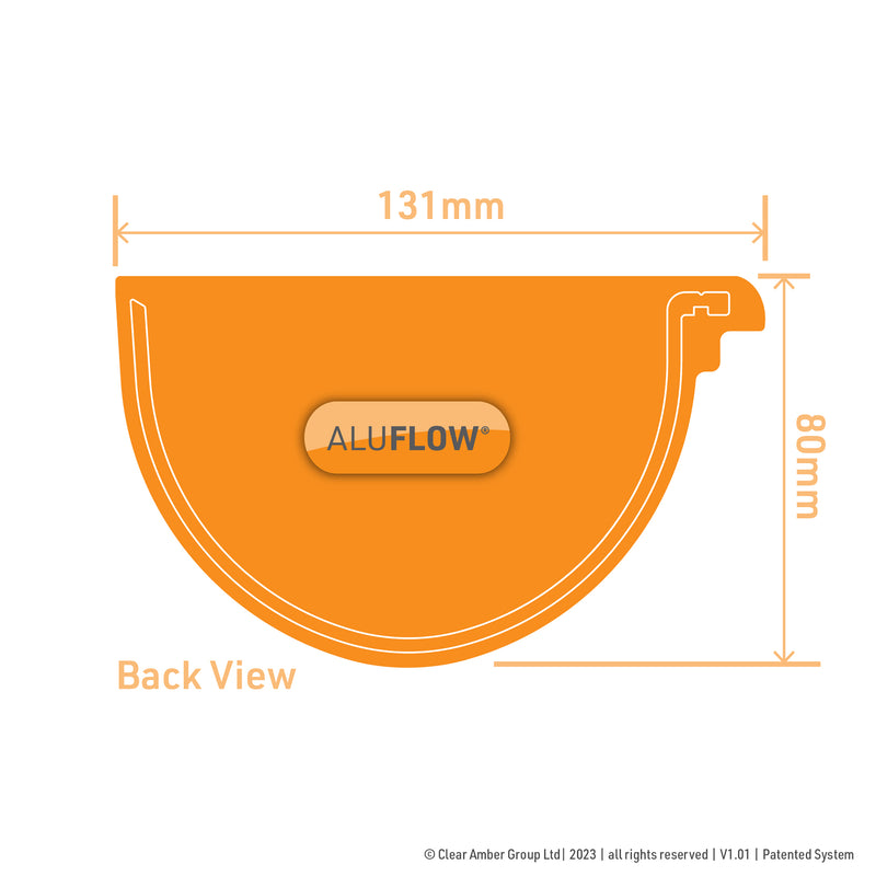 CLEAR AMBER | Aluflow Gutter Deepflow Stopend