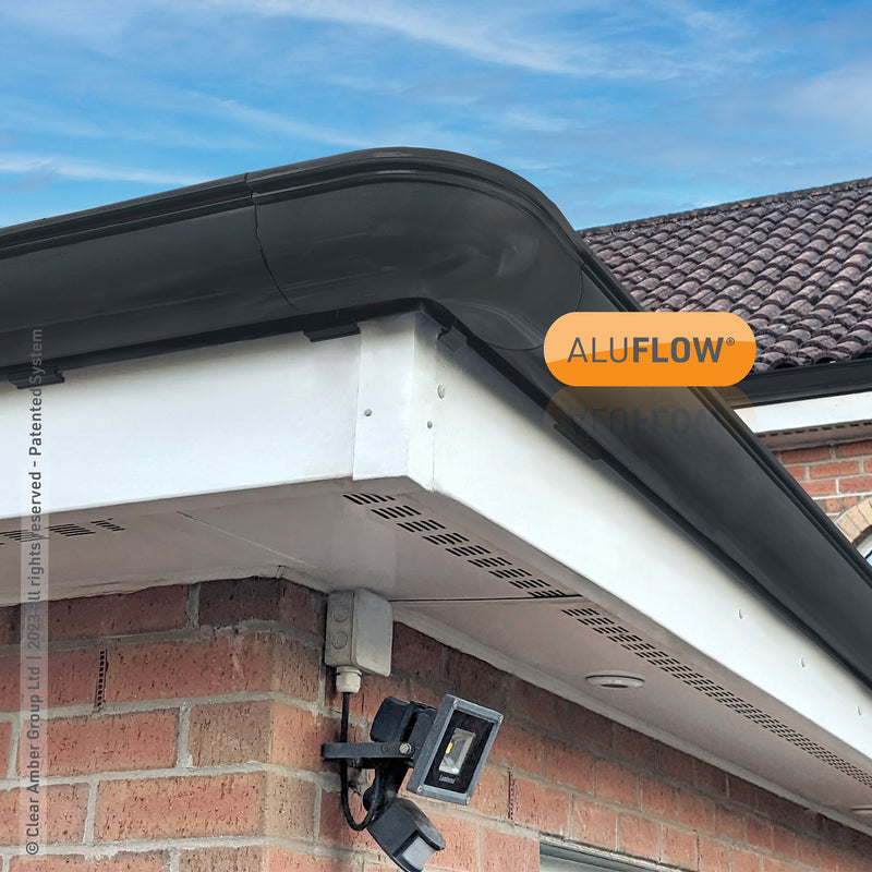 CLEAR AMBER | Aluflow Gutter Deepflow 90 Deg External & Internal Angle