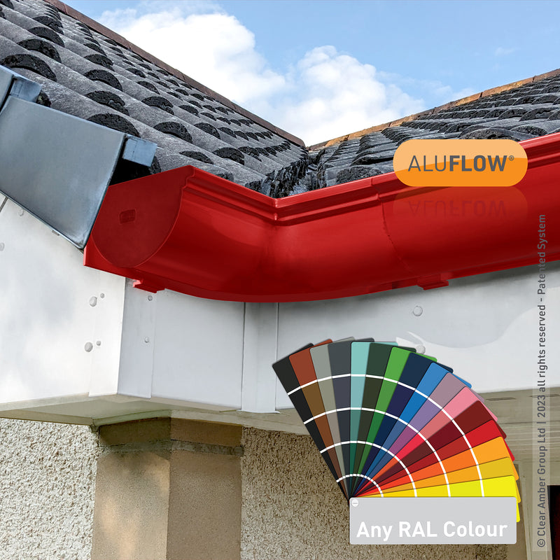 CLEAR AMBER | Aluflow Gutter Deepflow 90 Deg External & Internal Angle