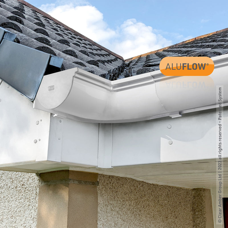 CLEAR AMBER | Aluflow Gutter Deepflow 90 Deg External & Internal Angle