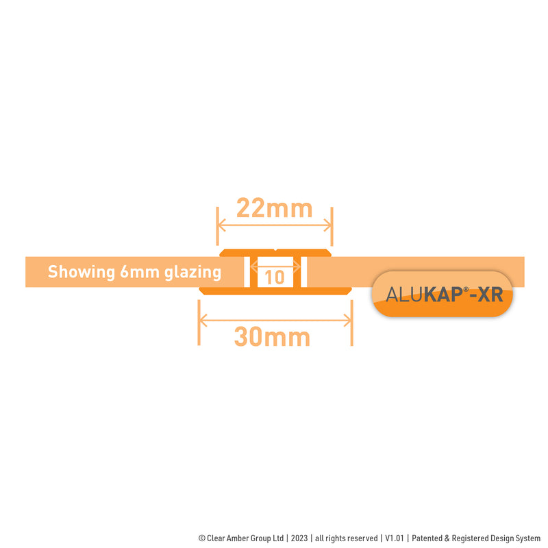 CLEAR AMBER | 6mm Aluminium H Section