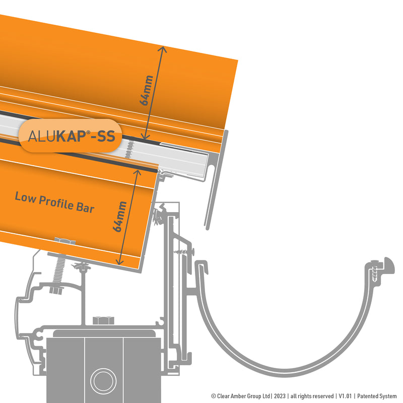 CLEAR AMBER | Alukap-SS Low Profile Wall Bar | 2-6m