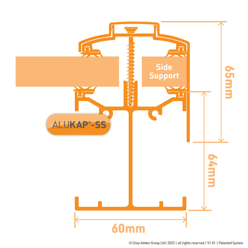 CLEAR AMBER |Alukap-SS Low Profile Gable Bar (2-6m)