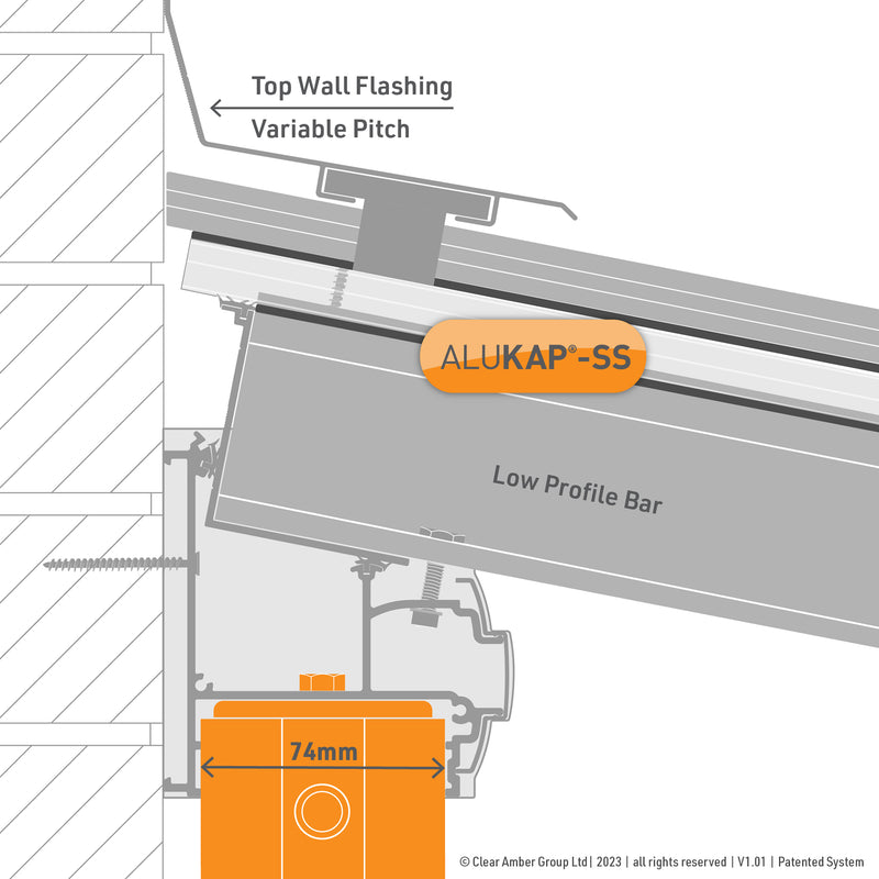 CLEAR AMBER | Alukap-SS Post & Bracket Kit | 3000mm