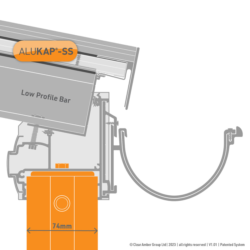 CLEAR AMBER | Alukap-SS Post & Bracket Kit | 3000mm