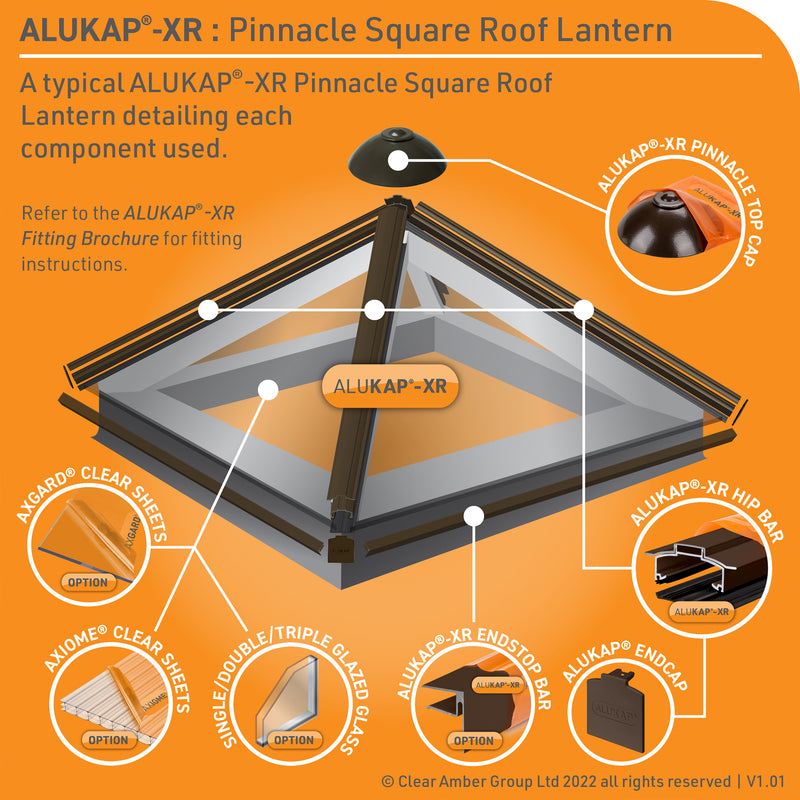 CLEAR AMBER | Alukap-XR Roof Lantern Pinnacle Top Cap