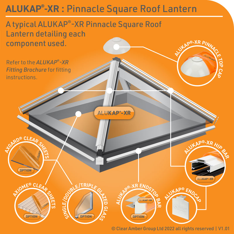 CLEAR AMBER | Alukap-XR Roof Lantern Pinnacle Top Cap