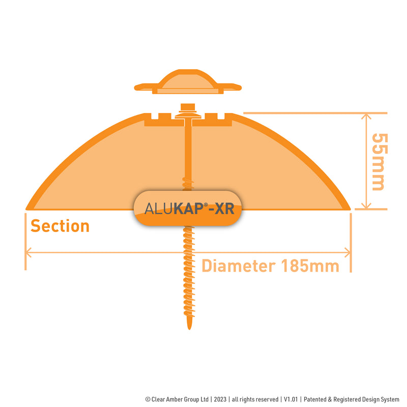 CLEAR AMBER | Alukap-XR Roof Lantern Pinnacle Top Cap