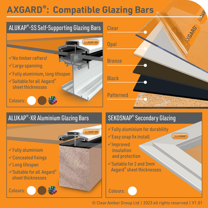 CLEAR AMBER | Axgard Clear UV Protect Polycarb Sheet (10mm)