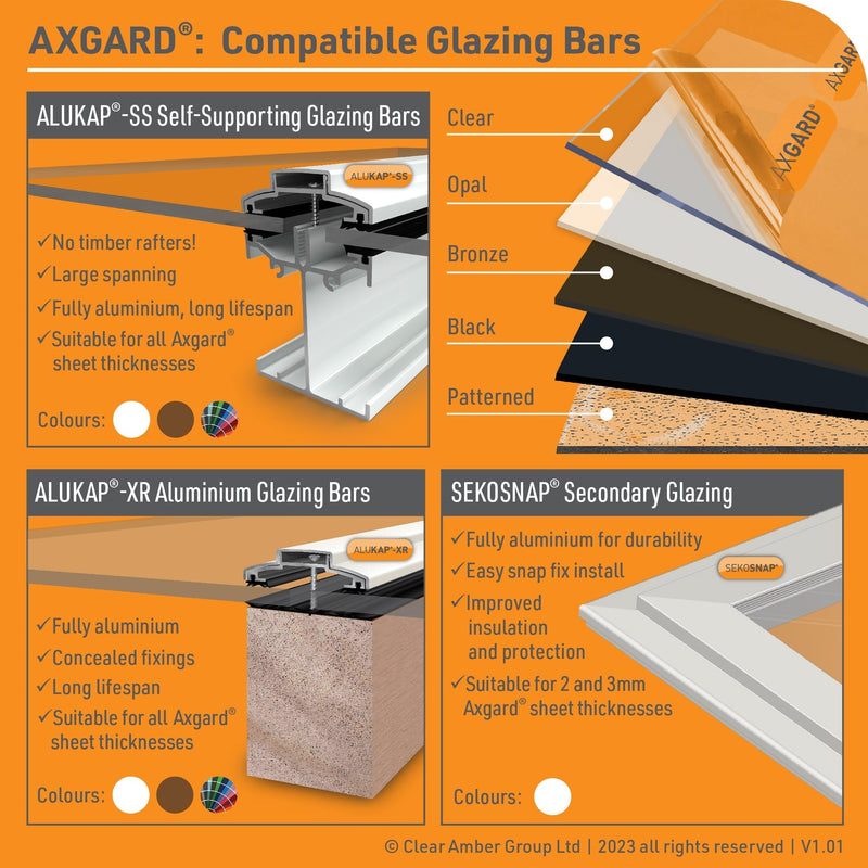 CLEAR AMBER | Axgard Clear UV Protect Polycarb Sheet (5mm)