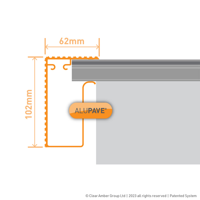 CLEAR AMBER | Alupave Flat Roof & Decking Side Gutter