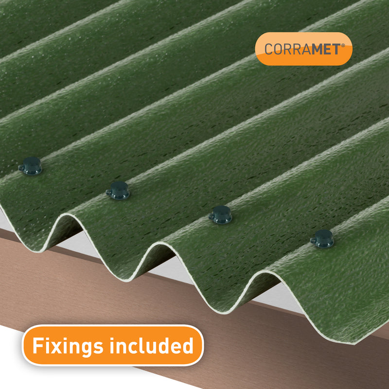 CLEAR AMBER | Corramet Corrugated Roof Sheet (Green)