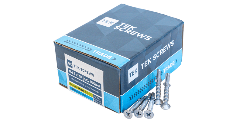 SAMAC | TEK CSK Self Drilling Screws W Wings (100)